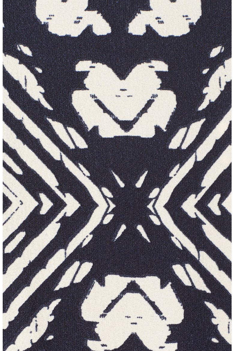 Tie Dye Print Crepe Midi Sheath Dress, Alternate, color, NAVY/ CREAM