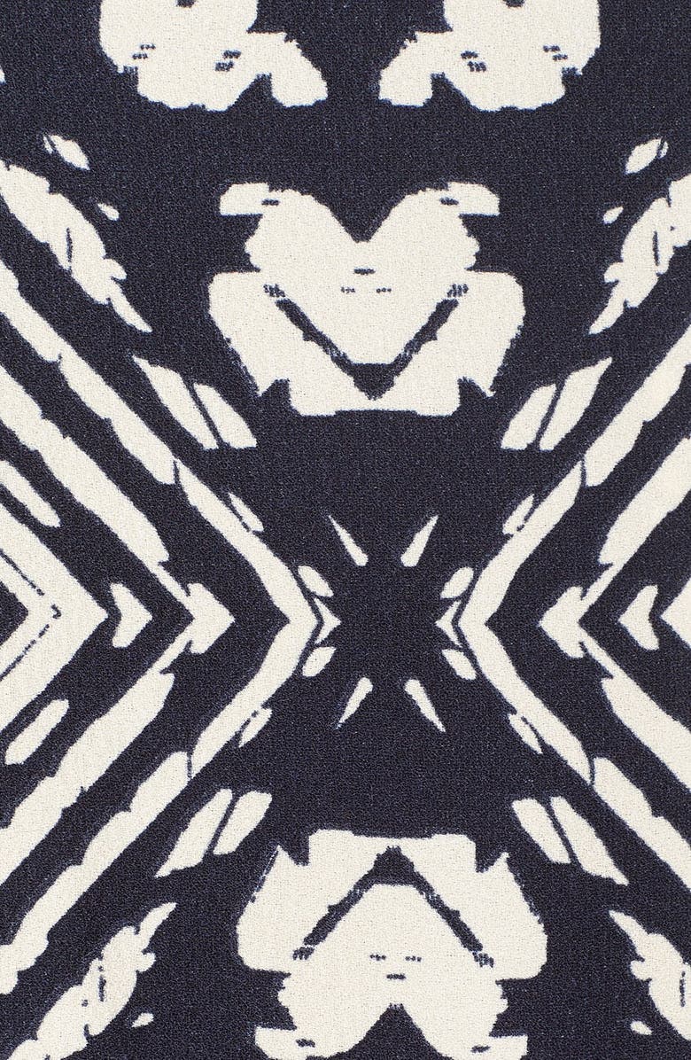 Maggy London Tie Dye Print Crepe Midi Sheath Dress, Alternate, color, Navy/ Cream