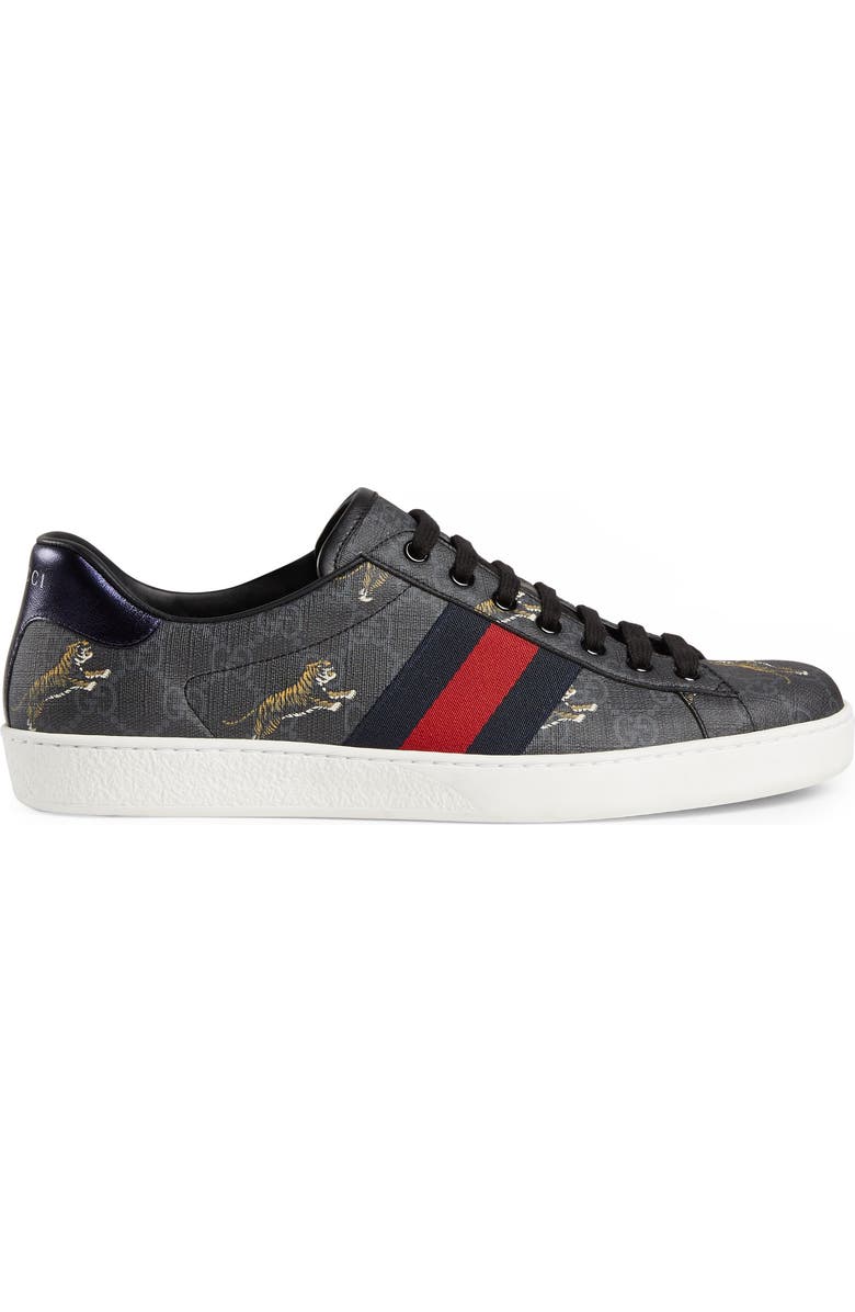 Gucci New Ace Tiger PrintSneaker, Alternate, color,