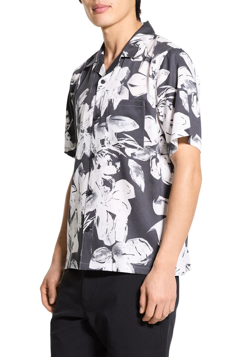 Theory Noll Brushed Floral Camp Shirt, Alternate, color, 