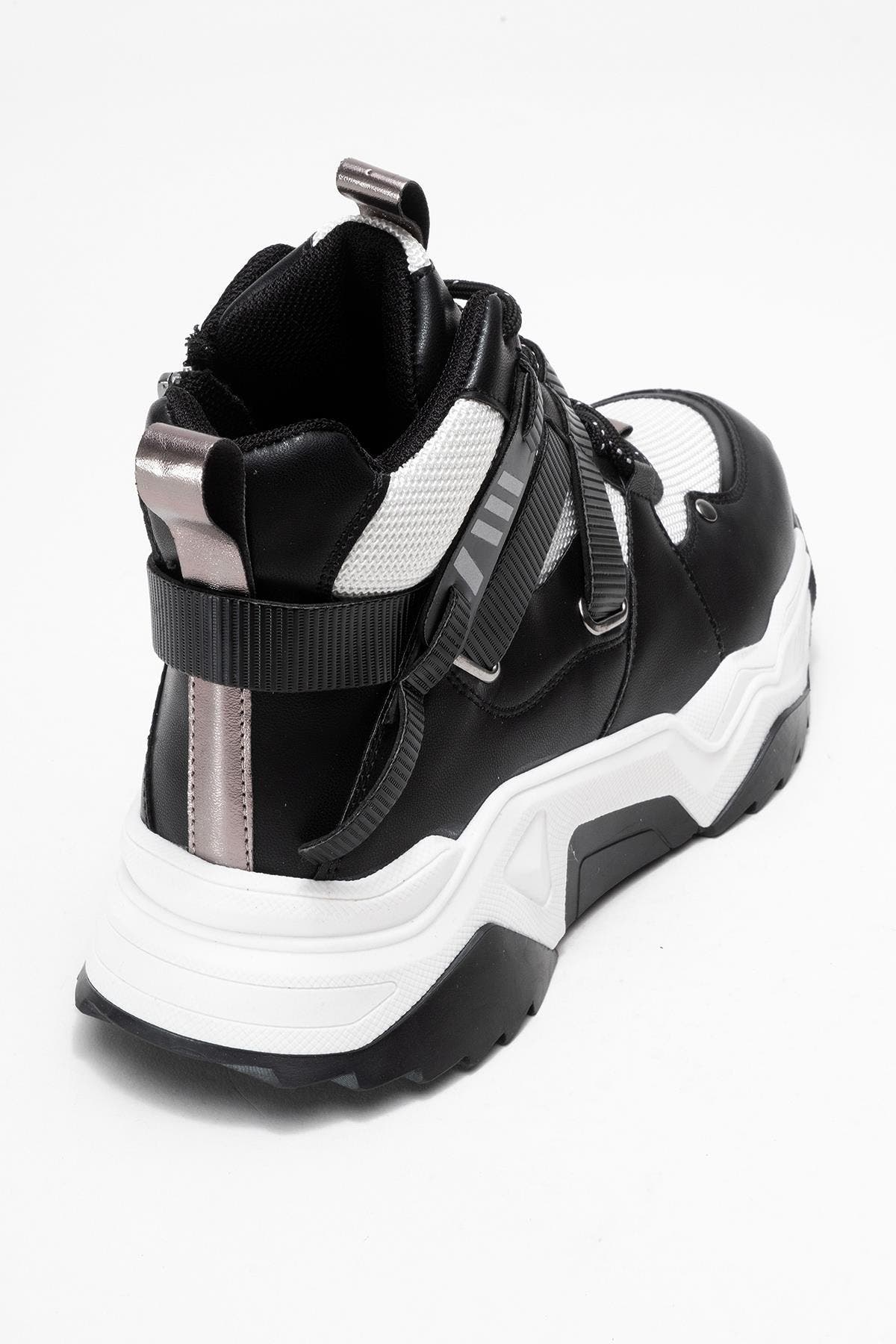 Prologue Shoes Seraphine Sport Boot, Alternate, color, Black White Faux Leather