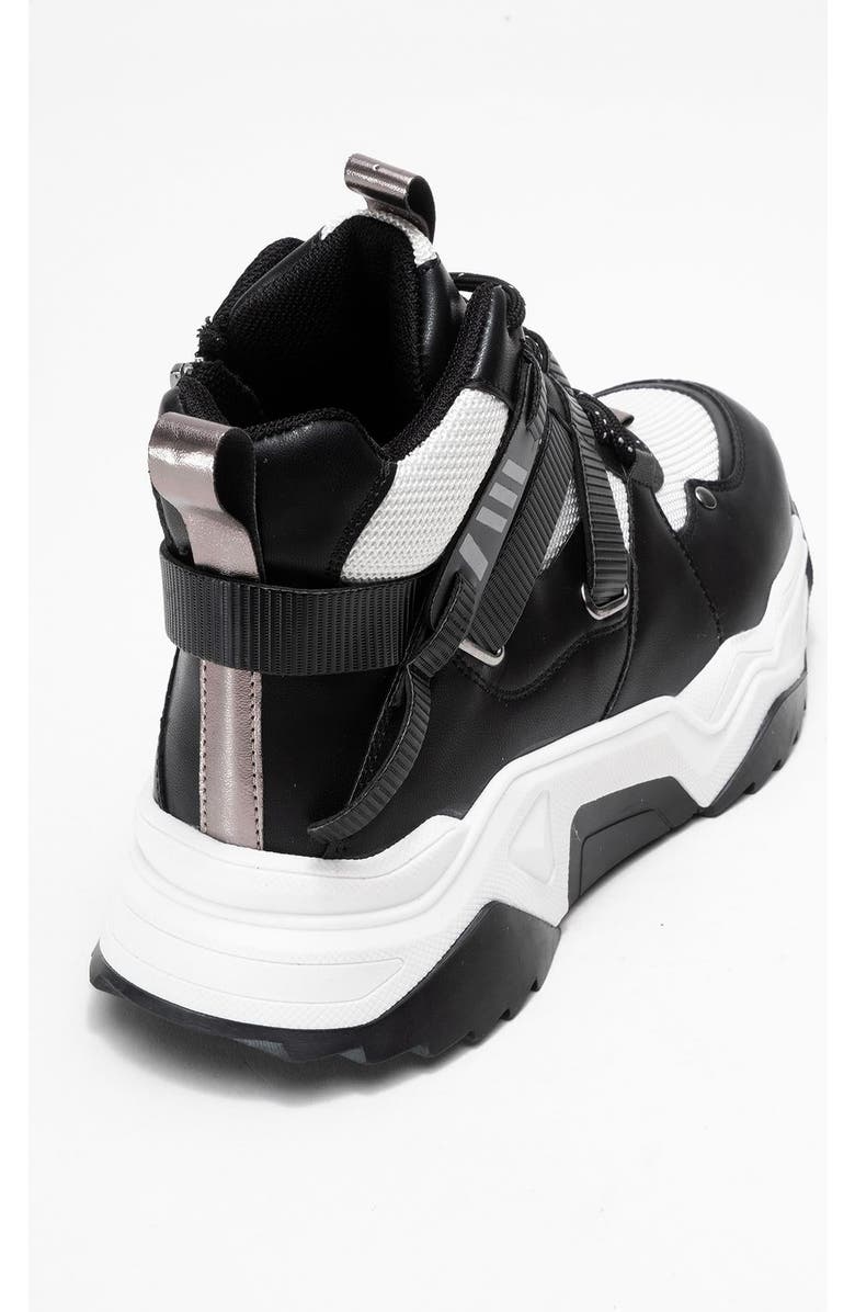 Prologue Shoes Seraphine Sport Boot, Alternate, color, Black White Faux Leather