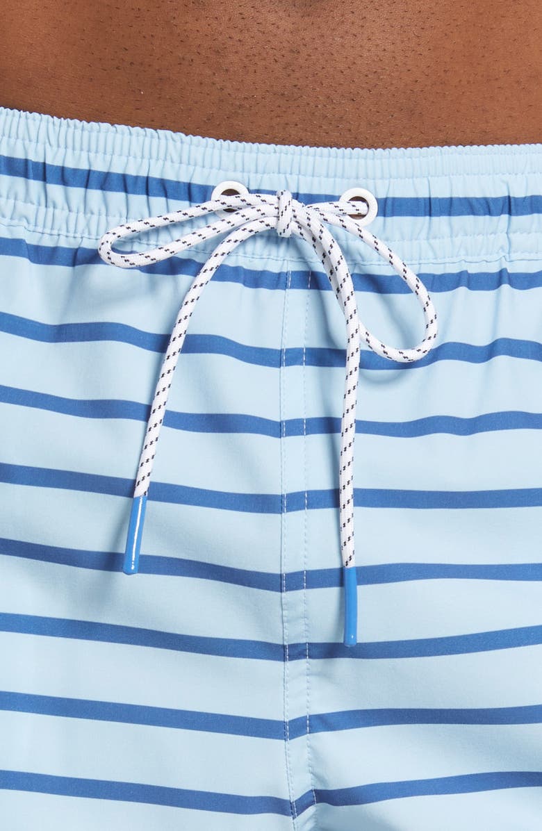 Bonobos Riviera Stripe Recycled E-Waist Swim Trunks, Alternate, color, 