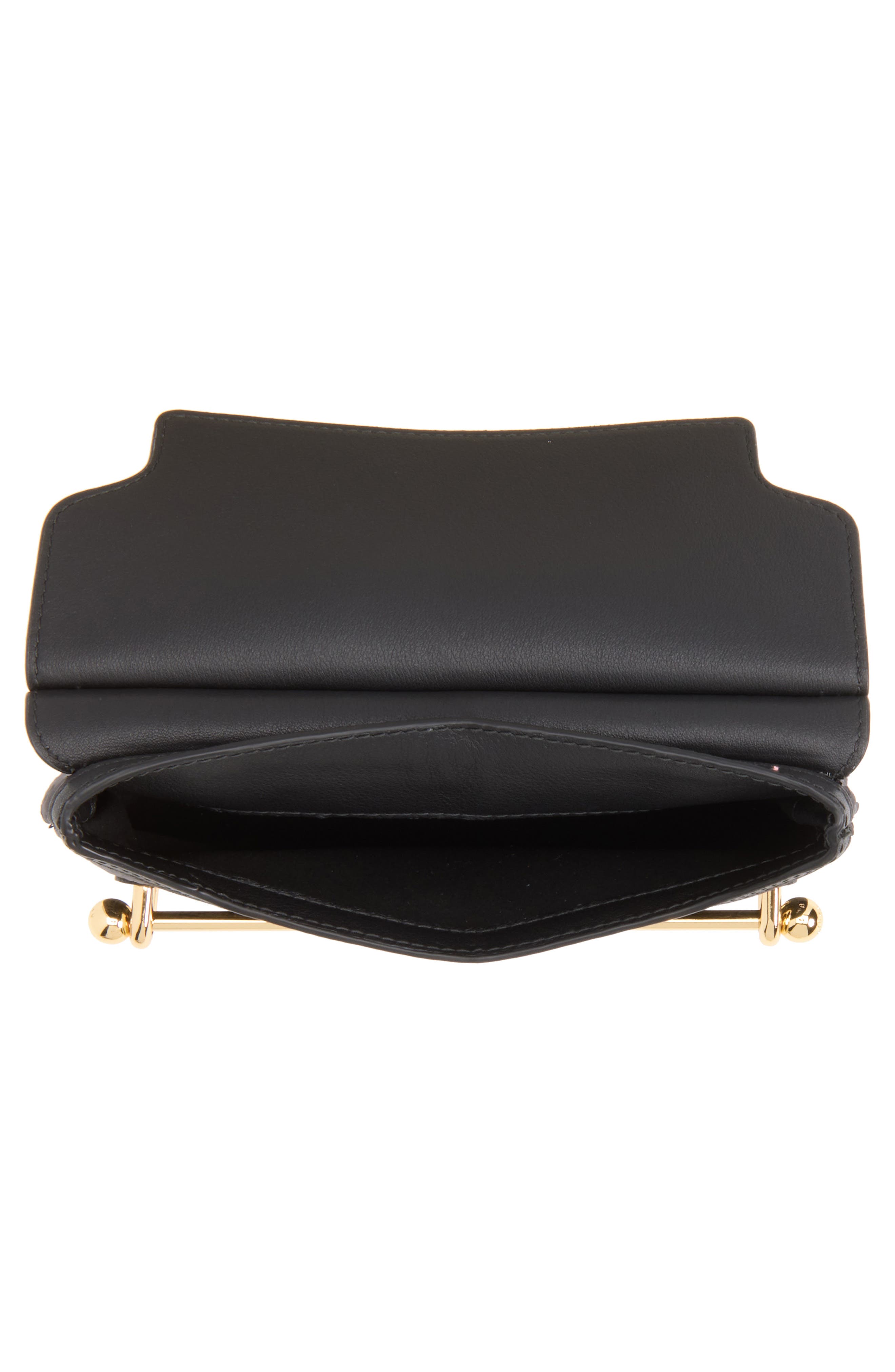 Mini Stylist Sequin & Leather Crossbody Bag, Alternate, color, BLACK