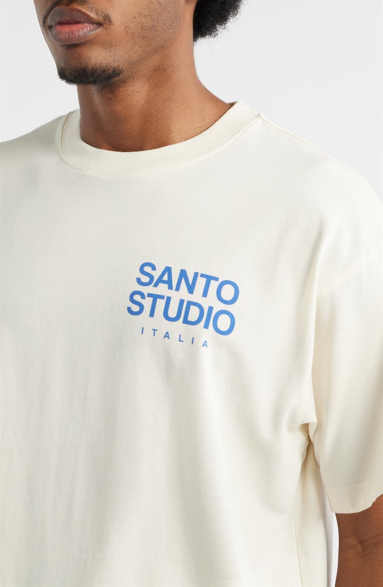 SANTO STUDIO Felicita Drappo Graphic T-Shirt, Alternate, color, Cream