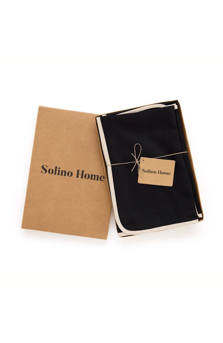Solino Home Linen Dinner Napkins - Kensington, 20" x 20", Alternate, color, Black