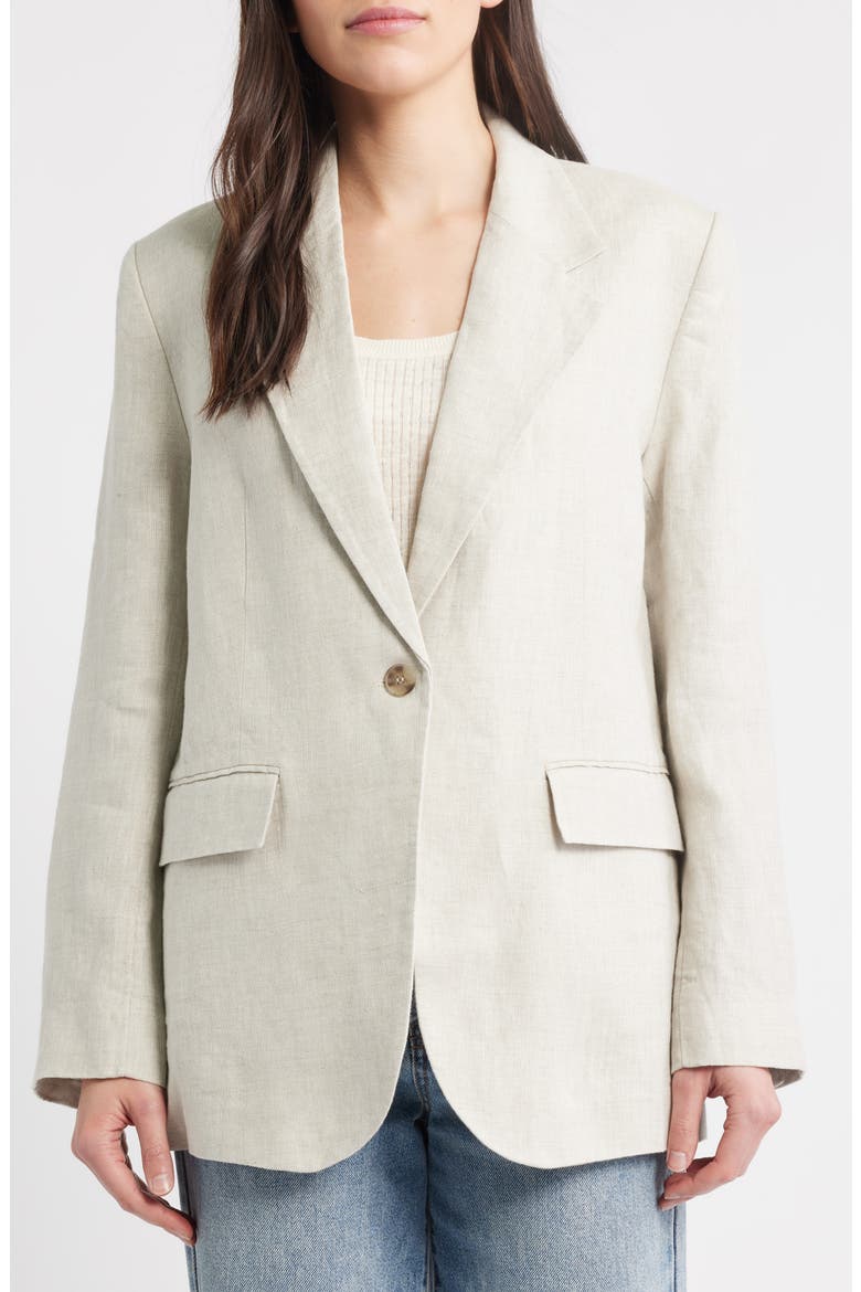 Linen Blazer, Alternate, color, WHITE DUSTY LIGHT