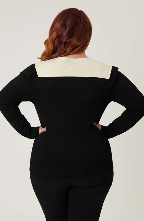 Smak Parlour Plus Size 1960s Long Sleeve Cardigan In Black