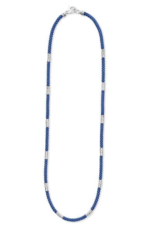 Blue Caviar Ceramic Beaded Necklace