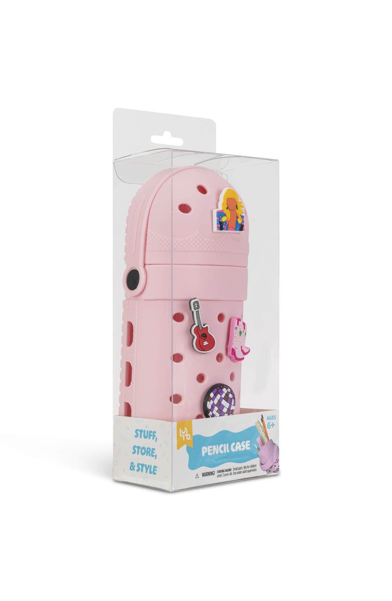 Little Yellow Bicycle Charm Pencil Case, Popstar, Pink, 4 Decoration Charms, Alternate, color, Pink