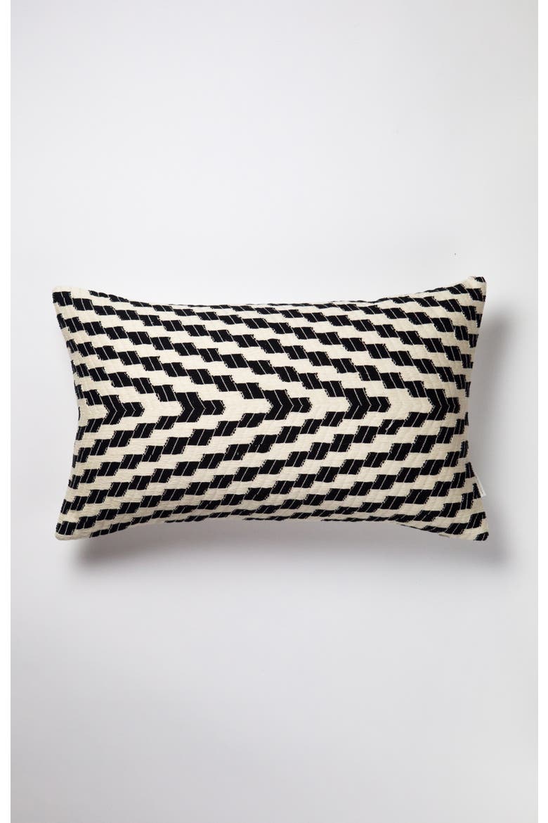 Almolonga Handwoven Cotton Zig Zag Throw Pillow, Main, color, White