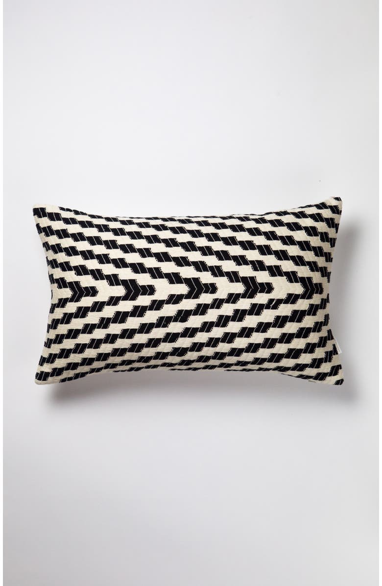 Archive New York Almolonga Handwoven Cotton Zig Zag Throw Pillow, Main, color, White