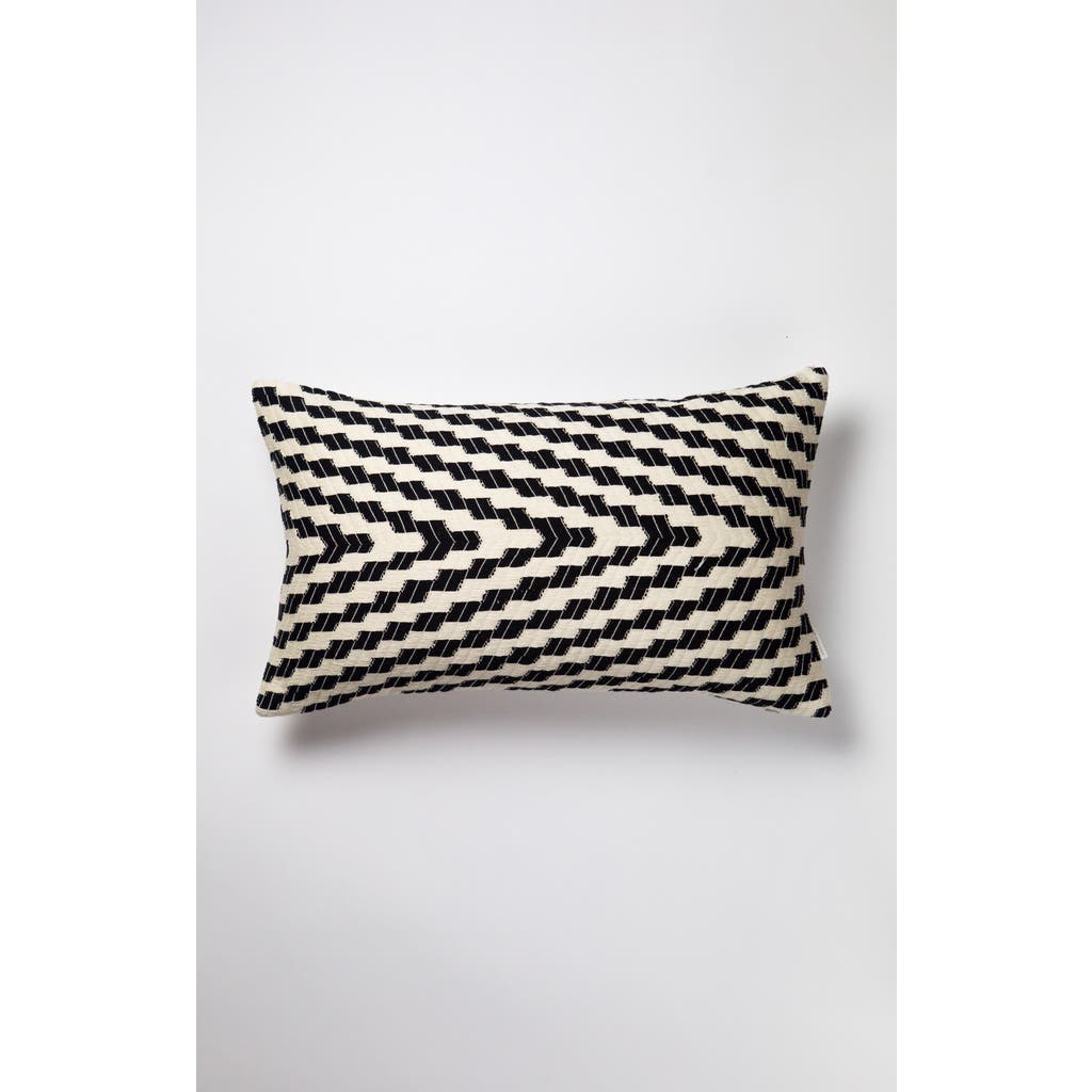 Archive New York Almolonga Handwoven Cotton Zig Zag Throw Pillow in White  product