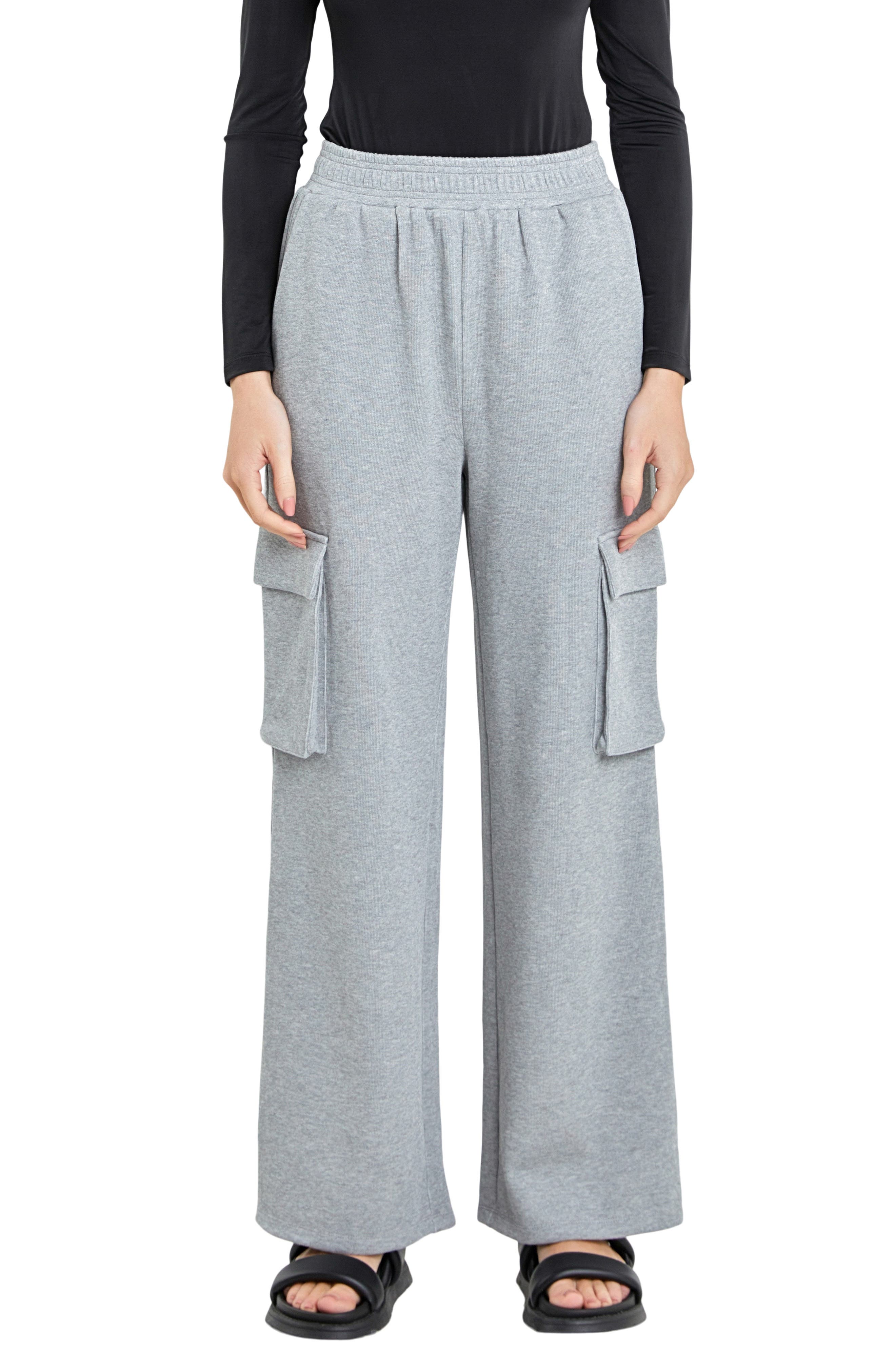 Stretch Cotton Knit Wide Leg Pants - image 3