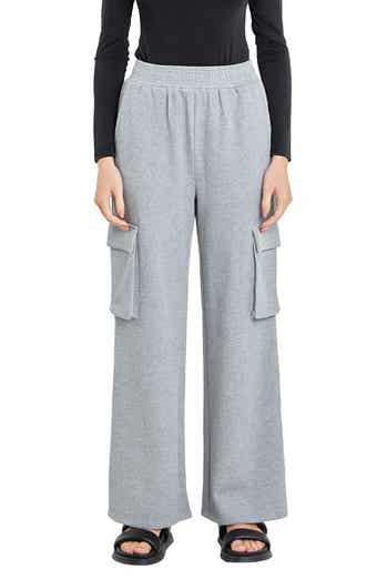 Stretch Cotton Knit Wide Leg Pants