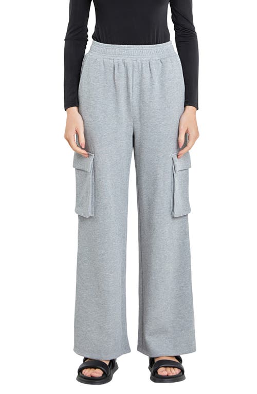 Grey Lab Stretch Cotton Knit Wide Leg Pants 