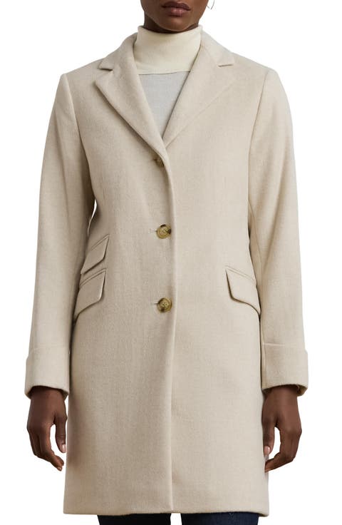 Wool Blend Reefer Coat