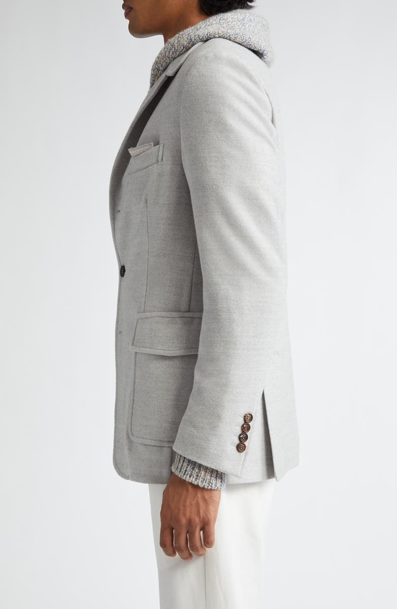 Eleventy Single Breasted Wool Knit Sport Coat, Alternate, color, Light Gray Melange