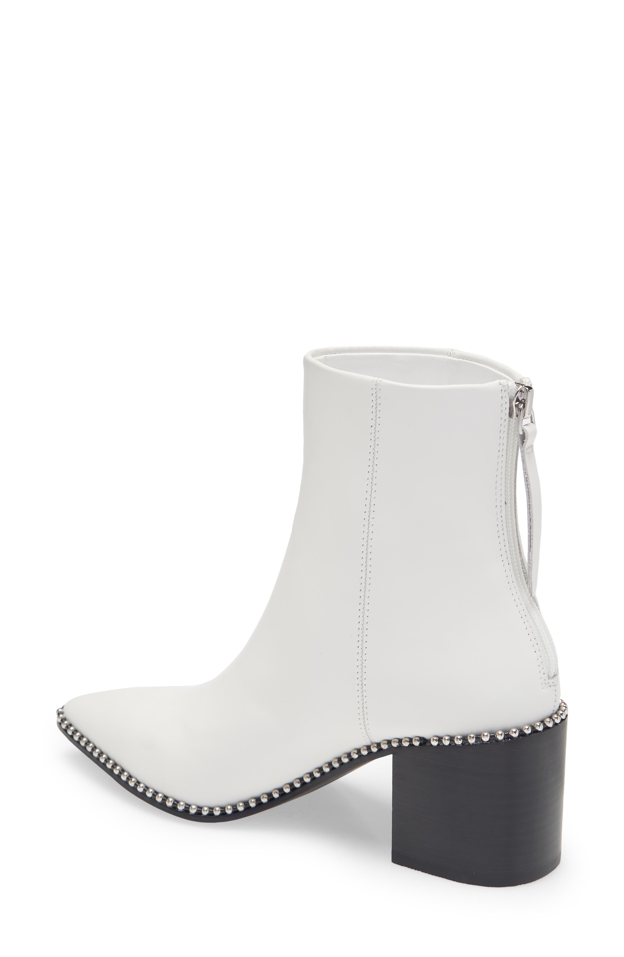 Aquarius Pointed Toe Bootie, Alternate, color, WHITE LEATHER