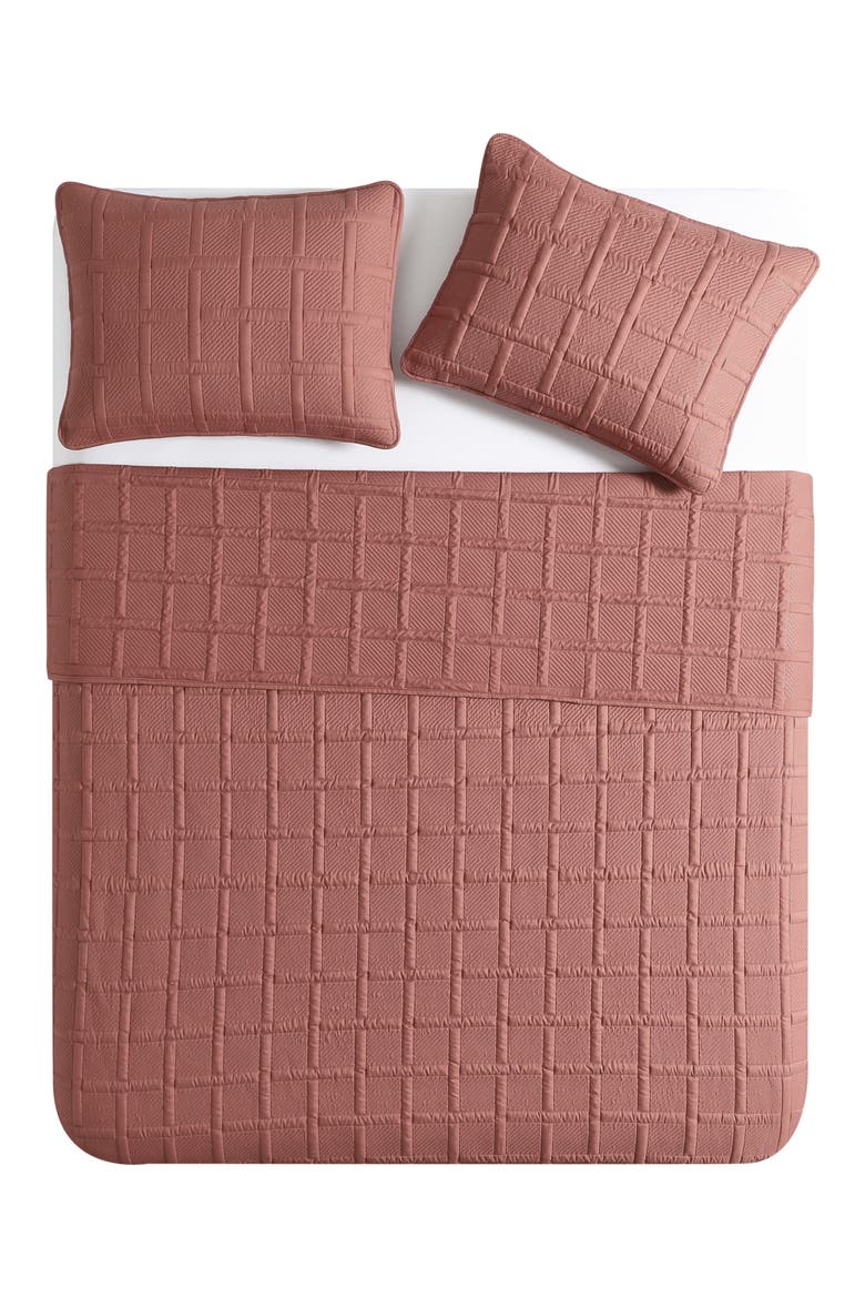 Square Solid 3-Piece Quilt Set, Main, color, ROSE