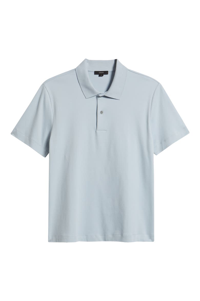 Peach Cotton Jersey Polo Shirt, Alternate, color, PLAYA BLUE