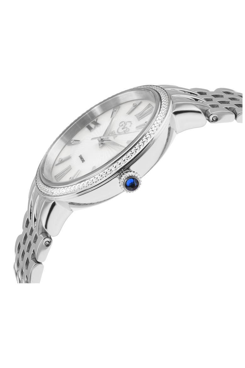 Women's Genoa Diamond Dial Bracelet Watch, 37mm, Alternate, color, SILVER