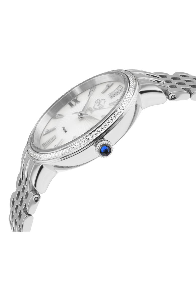 GV2 Women's Genoa Diamond Dial Bracelet Watch, 37mm, Alternate, color, Silver