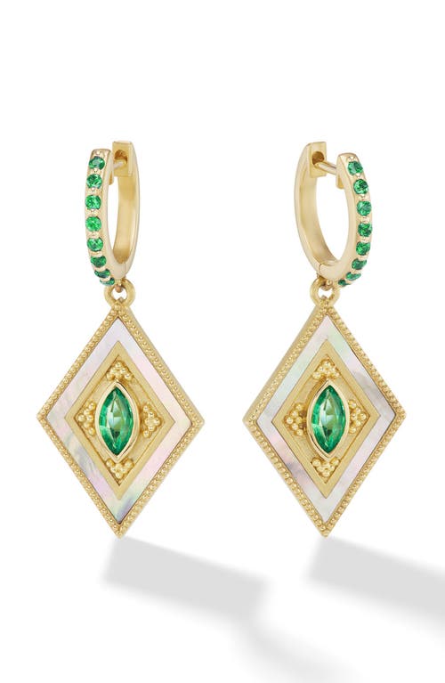 Orly Marcel Adjna Emerald & Mother-of-Pearl Drop Earrings in Green  product
