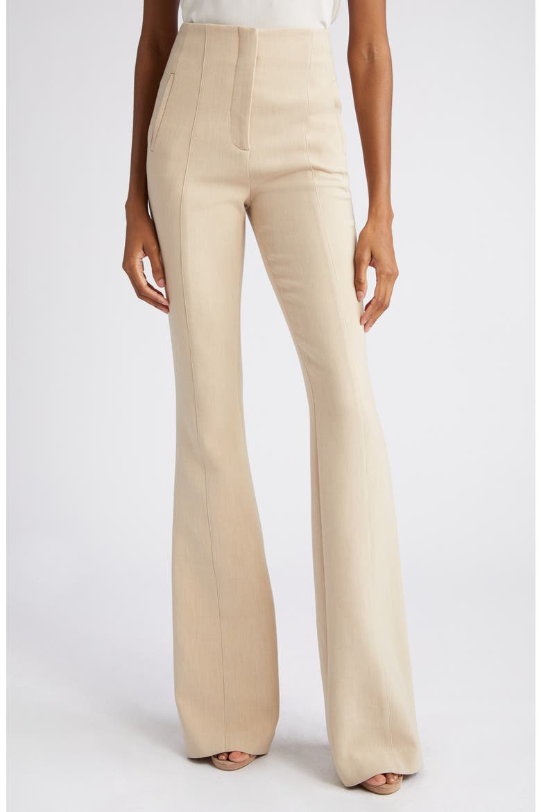 Azariah High Waist Flare Leg Pants, Main, color, HEATHERED SAND