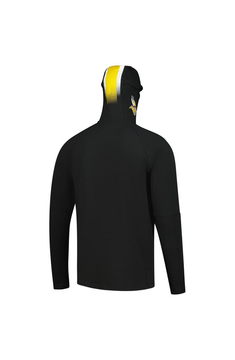 New Era Men's New Era Black Minnesota Vikings Functional Fandom Balaclava Helmet Stripe Tri-Blend Hoodie, Alternate, color, Black