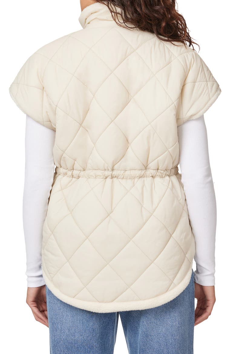 Reversible Fleece Quilted Vest, Alternate, color, NATURAL