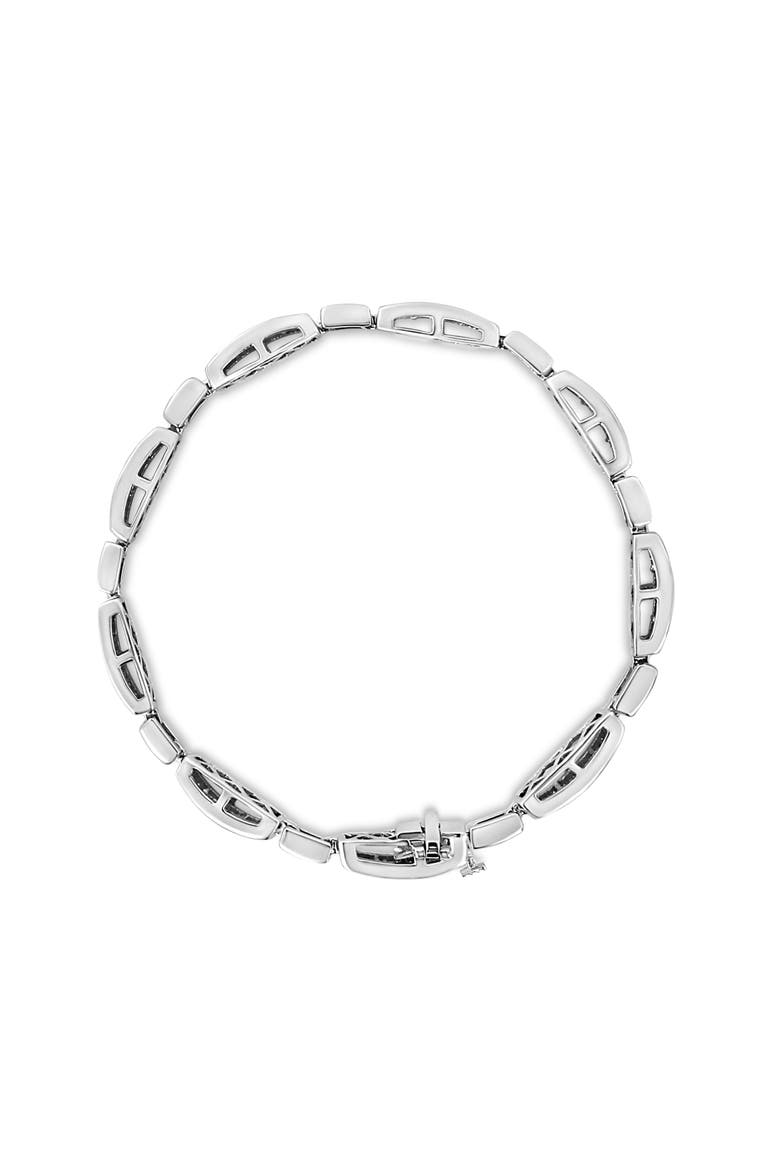14K White Gold 2.00 Cttw Invisble-Set Princess Diamond Link Bracelet - 7.25", Alternate, color, White