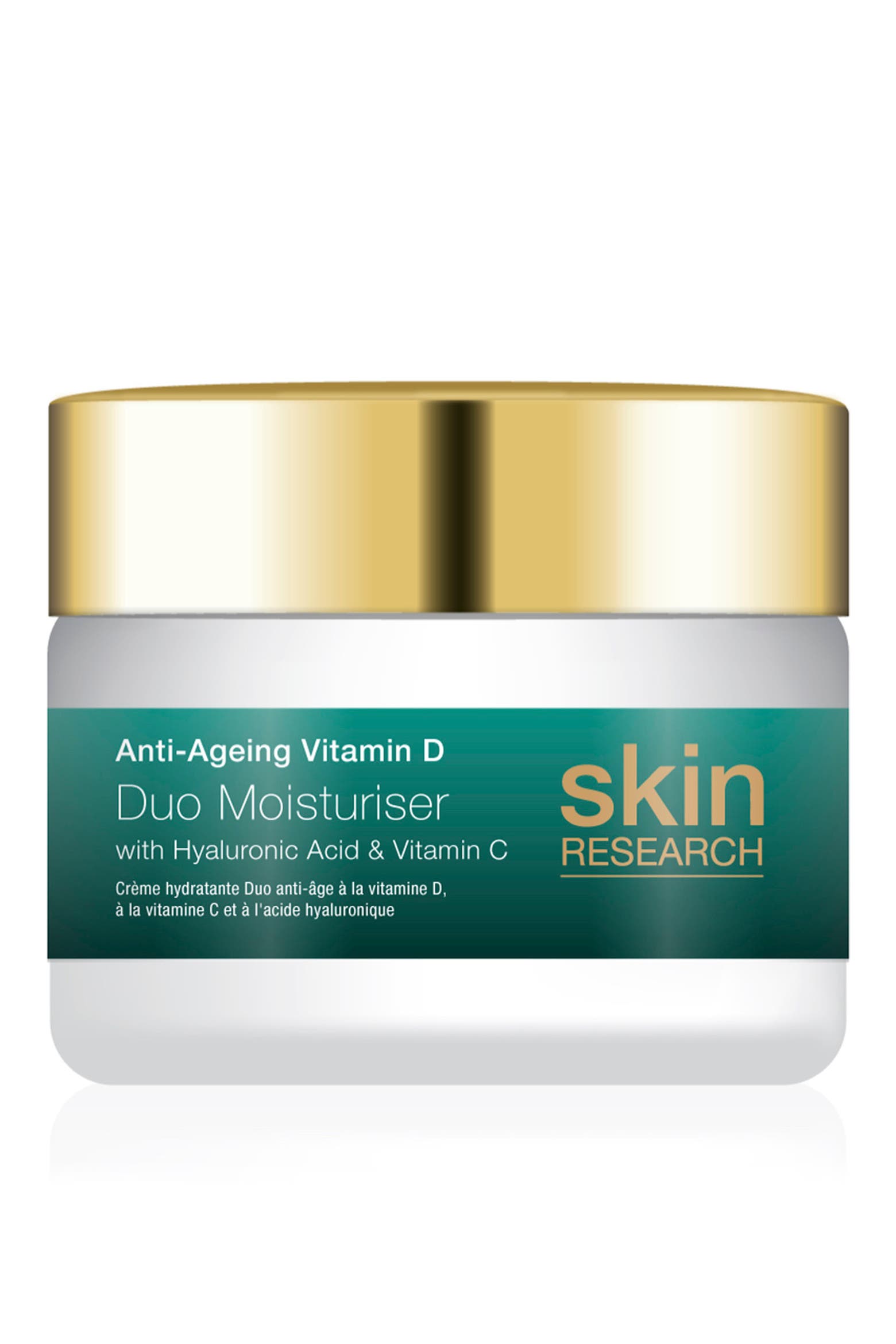 Padding Under Skin Skin Research Vitamin D, C & Hyaluronic Acid Day & Night Moisturizer ...