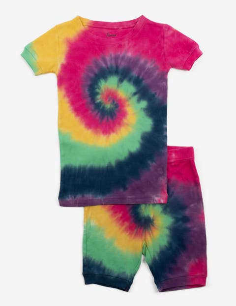 Kids Short Sleeve Cotton Tie Dye Matching Family Pajamas (Toddler, Little Kid & Big Kid)