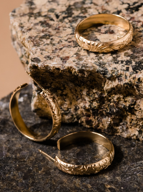 Able Filigree Hoops In Goldilled