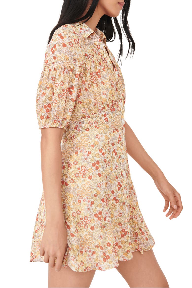 Bonnie Floral Print Minidress, Alternate, color, TEA COMBO