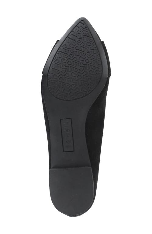 Esprit Patrika Pointed Toe Flat In Black Faux Suede