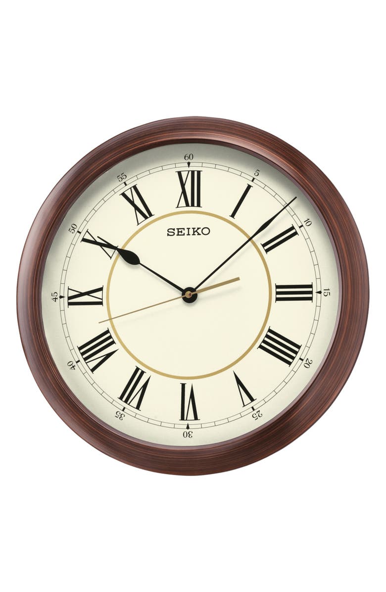 Seiko Roman 16-Inch Woodgrain Wall Clock, Main, color,