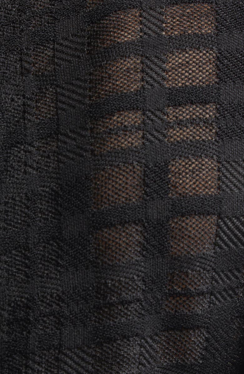 Balmain Tartan Tattoo Embellished Long Sleeve Minidress, Alternate, color, 0Pa Black