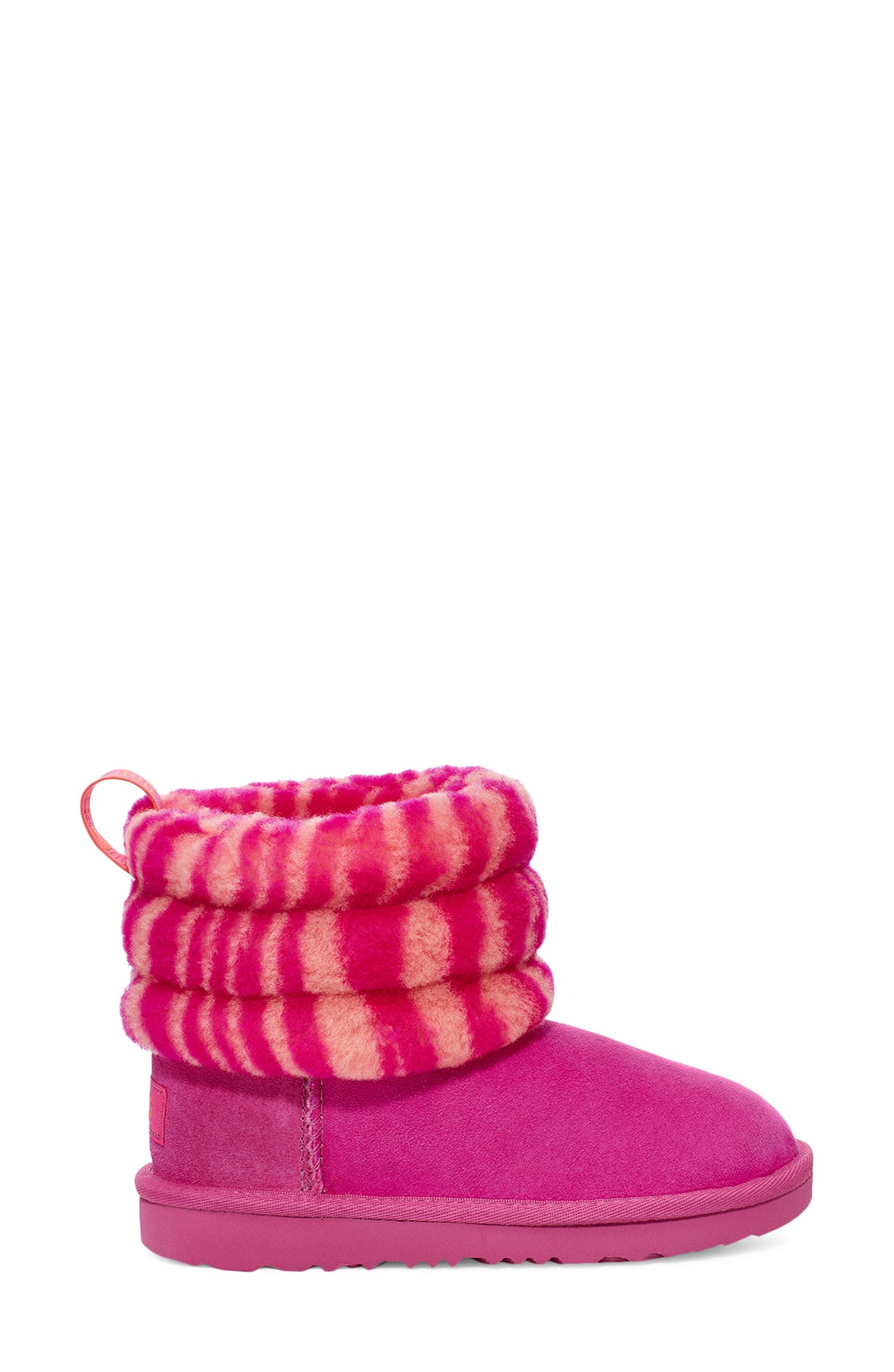 Mini Fluff Genuine Shearling Bootie, Alternate, color, ROCK ROSE