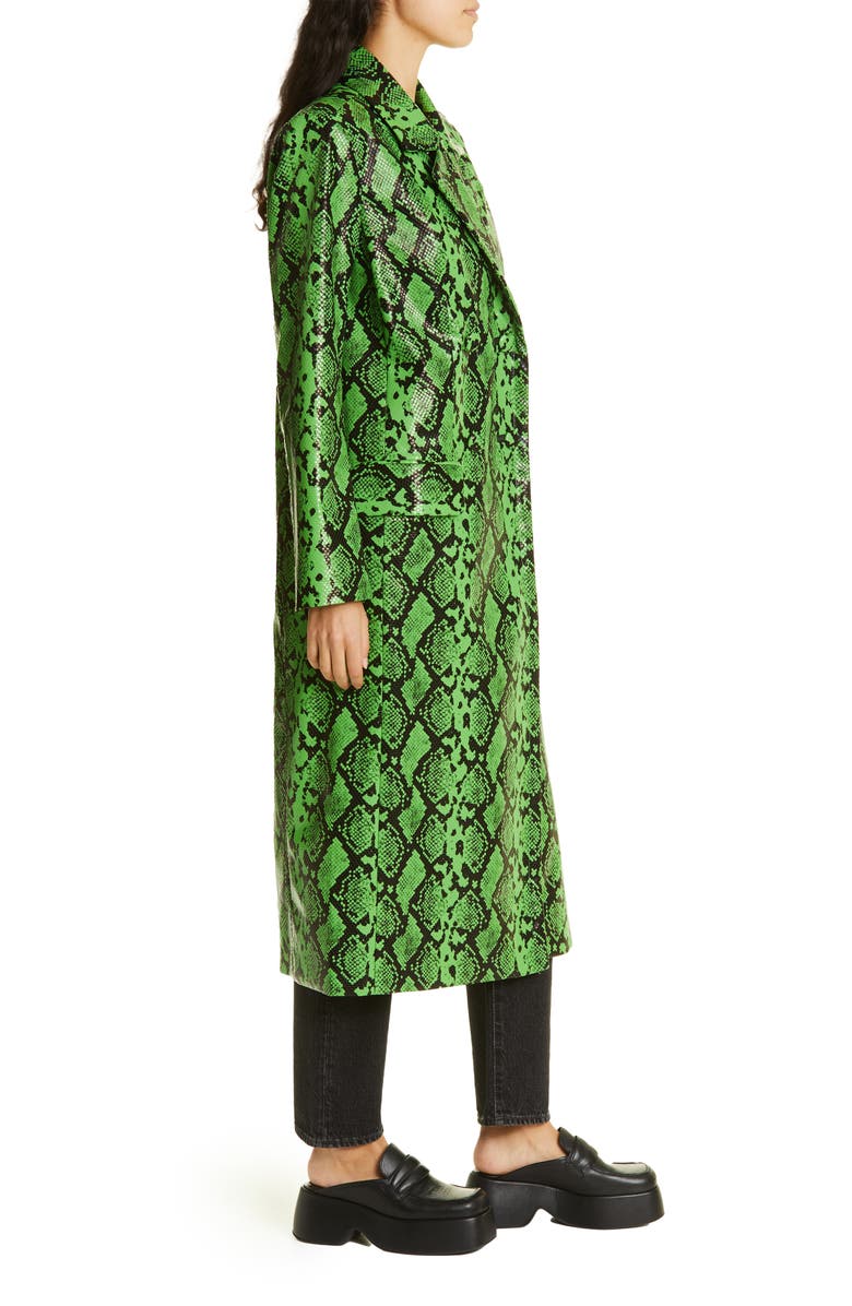 Simon Miller Joto Snakeskin Print Faux Leather Coat, Alternate, color,