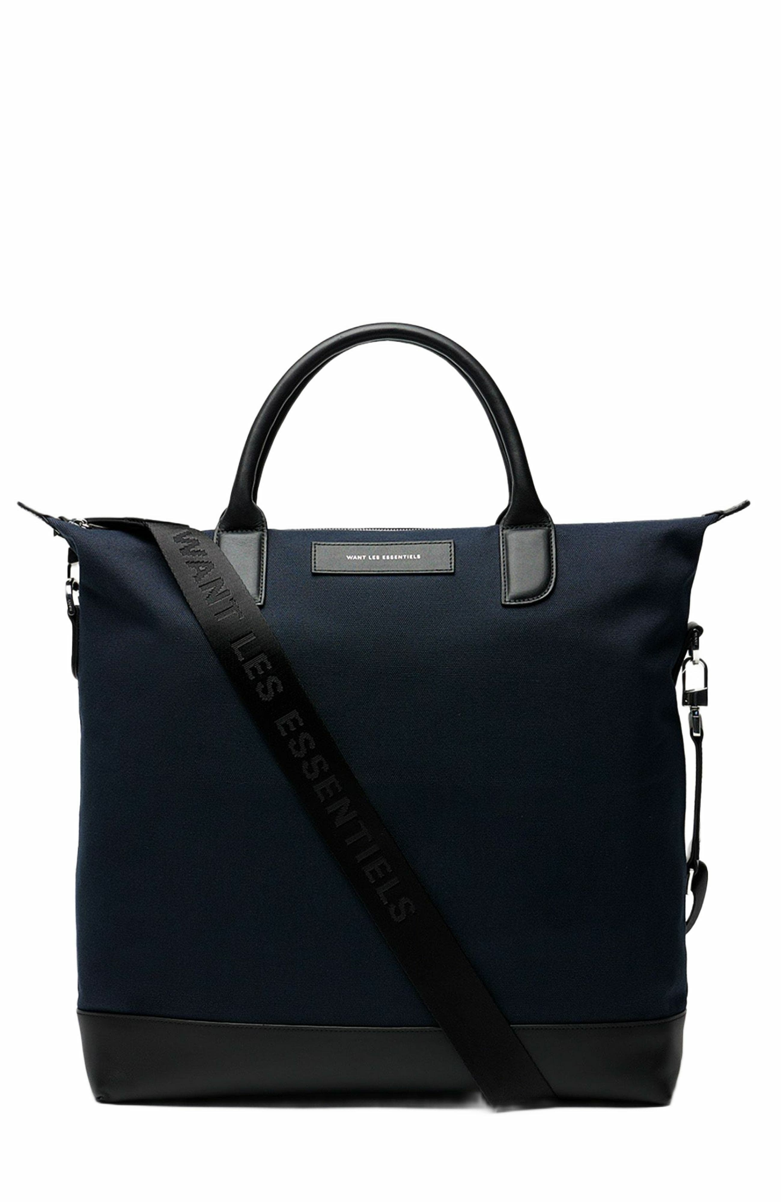 O'Hare Organic Cotton Canvas Tote, Alternate, color, Navy