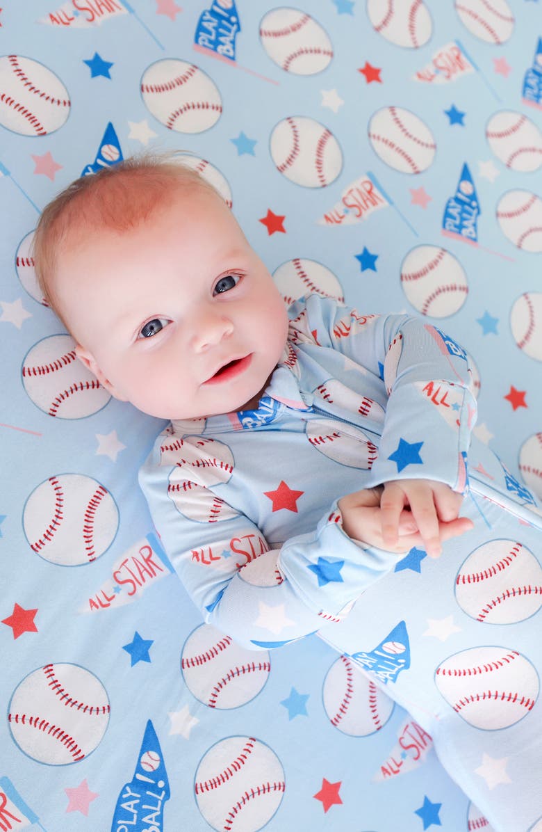 Posh Peanut Fitted Convertible One-Piece Pajamas, Alternate, color, Blue