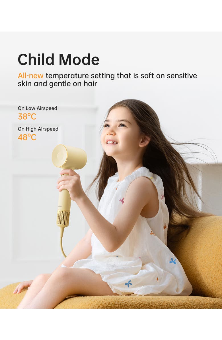 Laifen SE2 Swift Hair Dryer with 3 Nozzles, Alternate, color, Yellow