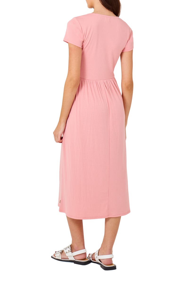 Hurley Coastal Ribbed Midi Dress, Alternate, color, Rose Tan