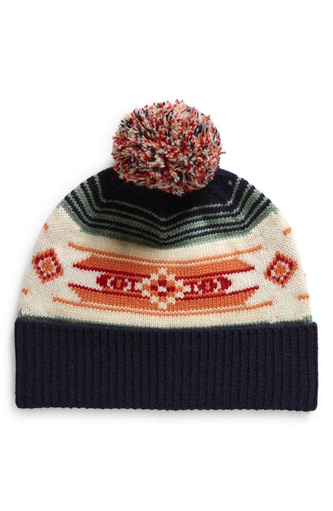 x Doug Good Feather Star Nation Wool Blend Pompom Beanie