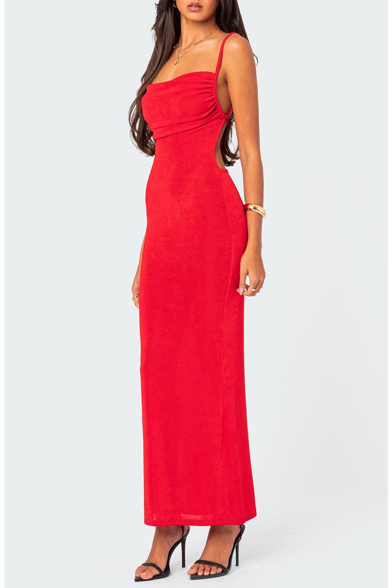 Clea Open Back Maxi Dress, Alternate, color, RED