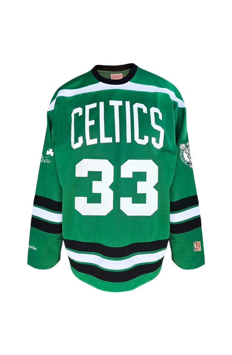 Mitchell & Ness Men's Mitchell & Ness Larry Bird Kelly Green Boston Celtics Big & Tall NBA Hockey Jersey, Alternate, color, Kelly Green