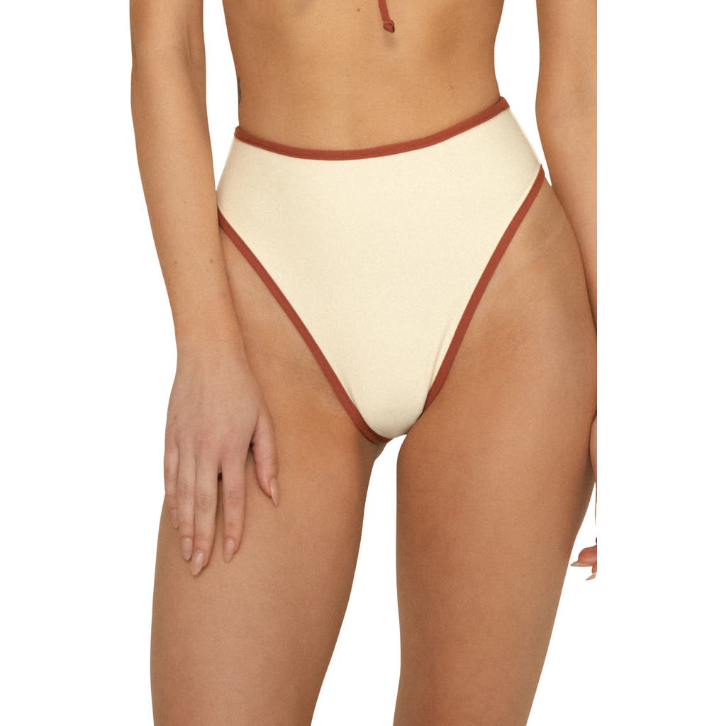 MONTCE MONTCE PAULA CONTRAST BINDING HIGH WAIST BIKINI BOTTOMS