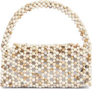 Olga Berg Amrita Faux Pearl Top Handle Bag